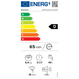Pesumasin Electrolux, pealtlaetav, 6 kg, 1200 p/min, valge, EW6TN3262 913148325