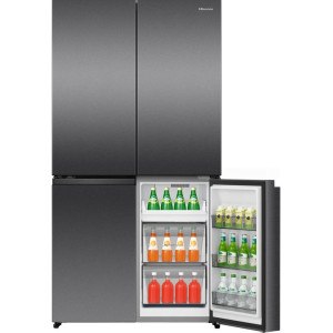 SBS-külmik Hisense, Total No Frost, 647 L, kõrgus 179 cm, must roostevaba teras - RQ5P640SSKD