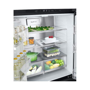 SBS-Külmk LG, NoFrost, Instaview, 508 L, kõrgus 179 cm, must - GMG861EPAE.AEPQEUR