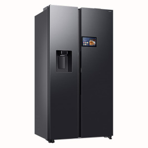 SBS-külmik Samsung Bespoke AI Home, NoFrost, 621 L, kõrgus 179 cm, must - RS90F64EEFEO