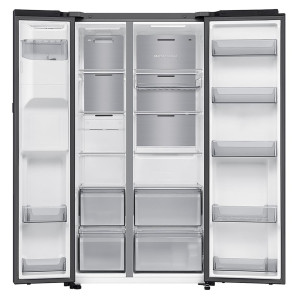SBS-külmik Samsung Bespoke AI Home, NoFrost, 621 L, kõrgus 179 cm, must - RS90F64EEFEO
