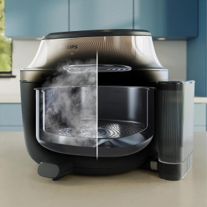Kuumaõhufritüür Philips Airfryer 5000, 7.2 L, 2000 W, aurufunktsioon, aurupuhastus, kuldne/must - NA547/07