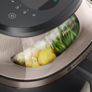 Kuumaõhufritüür Philips Airfryer 5000, 7.2 L, 2000 W, aurufunktsioon, aurupuhastus, kuldne/must - NA547/07