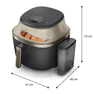 Kuumaõhufritüür Philips Airfryer 5000, 7.2 L, 2000 W, aurufunktsioon, aurupuhastus, kuldne/must - NA547/07