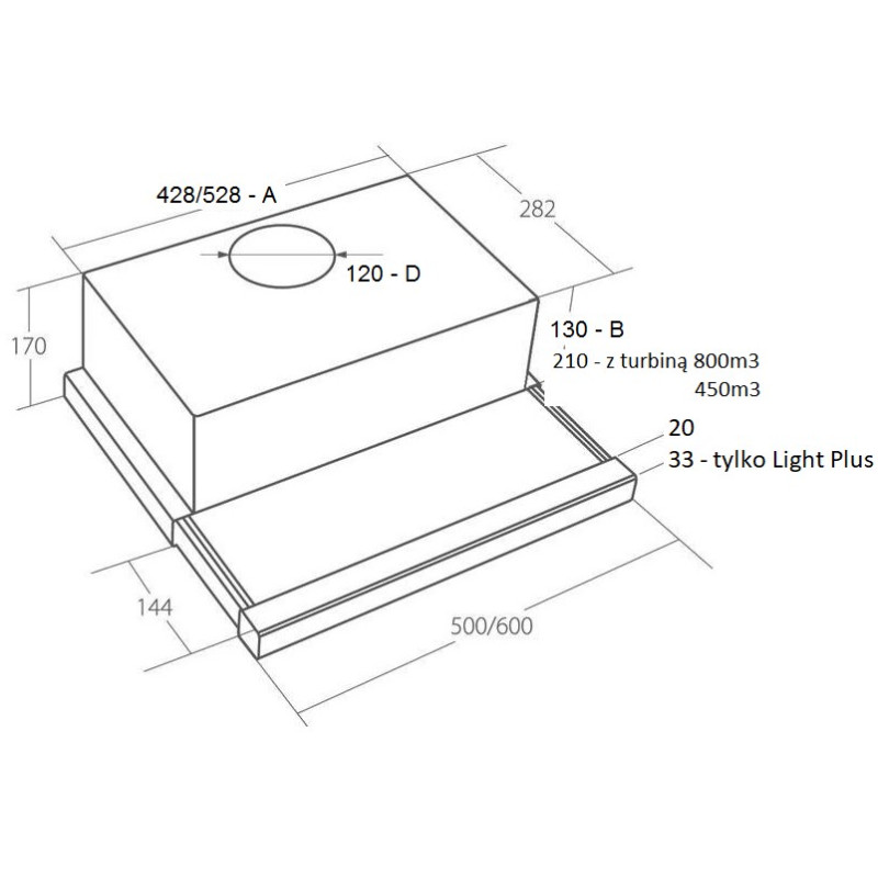 Õhupuhasti AKPO WK 7 Light Eco 50WH 50 cm, valge