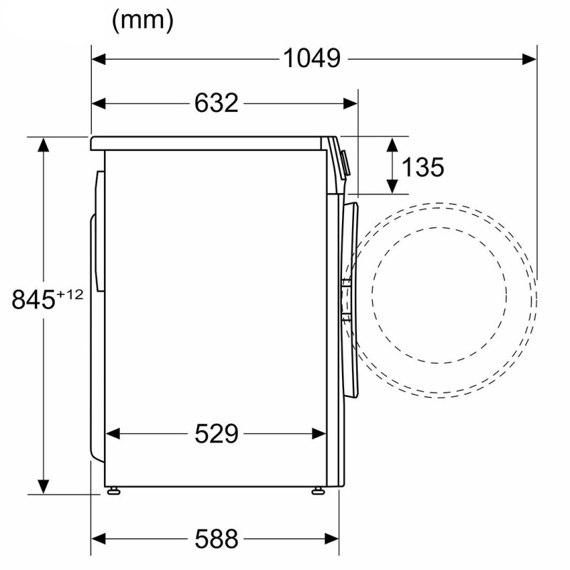 Eestlaetav pesumasin Bosch, Seeria 6, 9 kg, sügavus 58.8 cm, 1400 p/min