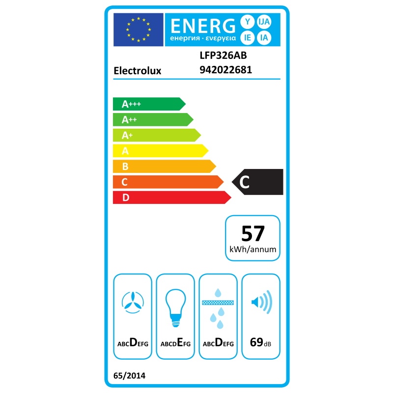 Väljatõmmatav õhupuhasti Electrolux LFP326AB